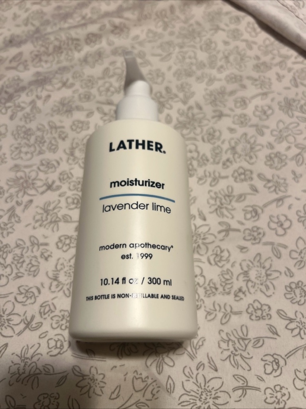 LATHER Lavender Balancing Moisturizer - White Pump Bottle